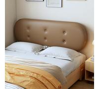 GUEIFD Self-adhesive Faux Leather Headboard Pillow, 3" Thick Reading Backrest Pillow Soft Bed Head Cushion Upholstered Lumbar Support Bolster for Home Hotel(135x55x8cm(53x22x3), Coffee)