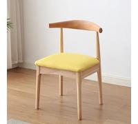 GUEIFD Set of 2 Solid Wood Dining Room Chairs, Modern Kitchen Chairs Farmhouse Elbow Side Chair with Curved Open Back, Multi-purpose Desk Chair for Home Office Kitchen Meetings(Set of 2, Linen D)