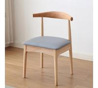GUEIFD Set of 2 Solid Wood Dining Room Chairs, Modern Kitchen Chairs Farmhouse Elbow Side Chair with Curved Open Back, Multi-purpose Desk Chair for Home Office Kitchen Meetings(Set of 2, Leather A)