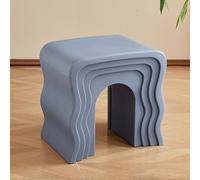 GUEIFD Wave-shaped Plastic Side Table, Small Coffee Table Multi-functional Accent Stool for Living Room, Bedroom Nightstand, Corridor Shoe Bench(47x34x45cm(19x13x18), Blue)