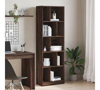 guelph wooden bookcase with 10 shelves in dark brown oak