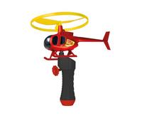 Günther Flugspiele 1678 Fire Copter Helicopter, Approx. Diameter 12.5 cm, Fire Brigade Helicopter with Quick Start Handle and Pull Starter, Rises High and Flies Far, Toy for Children from 4 Years