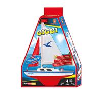 GÜNTHER FLUGSPIELE Giggi 1827 Sailing Boat Approx. 24 x 32 cm, Sailing Dinghy with Adjustable Mainsail, Varnished Wooden Deck and Special Paint, for The Bathtub, Garden Pond and Swimming Lake