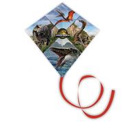 Günther Flugspiele Jurassic World 1165 Single Line and Sports Stunt Kite, Approx. 78 x 78 cm, 2-in-1 Kite, Sail Made of Robust Polyester, Dino Outdoor Toy for Children from 6 Years