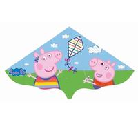 Günther Flugspiele Peppa Pig 1216 Single Line Dragon Approx. 115 x 63 cm Children's Kite Made of Robust PE Film for Children from 4 Years Includes Handle and Kite Cord