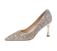 Gueploer Glitter High Heels for Women, 8.5Cm Stiletto Heel Pointed Gradient Wedding Pumps for Party, Banquet, Daily,B,5 UK