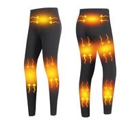 Gueploer Heated Pants for Women, Electric Heating Long Johns 8 Zones Heating Base Layer Legging for Hunting, Skiing,Black,L