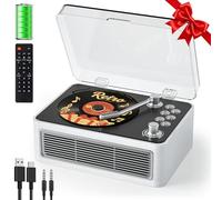 Gueray CD Player Portable Bluetooth Retro CD-Player with Speakers & Radio & Remote Control Support USB/AUX Playback Headphone Jack Poplar