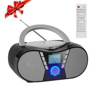 Gueray CD Player Portable CD Players for Home Boombox CD Player with Speakers Bluetooth FM Radio Built-in Dual Speakers with LCD Display Support USB & AUX Playback Headphone Jack for Audio books