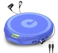 Gueray CD Player Portable Personal CD Players with Headphones LCD Display Anti-Skip Protection HiFi Classic CD Music Player Support PROG Memory Function CD Player for Car Home (Blue)