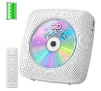 Gueray CD Player Portable with Bluetooth & Speakers & 1800mAh Battery White