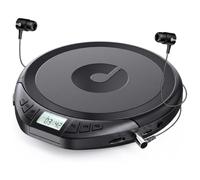 Gueray CD Player Portable with LCD Display & Earphones Black | Portable CD Players for Car with Anti-Skip Shockproof Support PROG Memory Function Repeat Playback Sound Effet