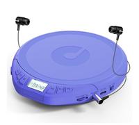 Gueray CD Player Portable with LCD Display & Earphones Blue | Portable CD Players for Car with Anti-Skip Shockproof Support PROG Memory Function Repeat Playback Sound Effet