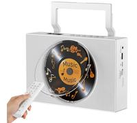 Gueray CD Player with Radio: Bluetooth CD Players with Handle Speakers Display Remote Control Support Repeat Playback 3.5 mm AUX Playback Headphone Jack FM Radio USB Type-C MP3 Music Player