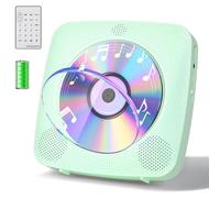Gueray Desktop CD Player Bluetooth CD Players with Speakers for Home 1800mAh Rechargeable Battery Portable CD Player with AUX USB Headphone Jack FM Radio with LCD Display for Kids Gift (Green)