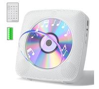 Gueray Desktop CD Player Bluetooth CD Players with Speakers for Home 1800mAh Rechargeable Battery Portable CD Player with AUX USB Headphone Jack FM Radio with LCD Display for Kids Gift (White)