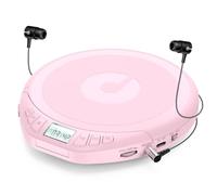 Gueray Discman Portable CD Player: with Headphones, Portable CD Player for Car with Personal Anti-Skip Shockproof CD Player with LCD Screen, Support
