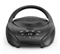 Gueray Portable CD Player Boombox Compact CD Boombox with Stereo Speakers FM Radio 3.5mm AUX Input and Headphone Jack LCD Display for Indoors, Outdoors, Travel & Audiobooks