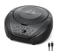 Gueray Portable CD Player Boombox Home Audio CD Players with Speakers FM Radio AUX Input Support Headphones Playlist Mode PROG Playback for Outdoor Indoor Audiobooks