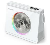 Gueray Portable CD Player with Light, Bluetooth 5.3 CD Music Player with HiFi Speaker, 4000mAh Recheageable Bookshelf Design Battery Level Display Women Men's Gifts for Home Music Room Decor(White)