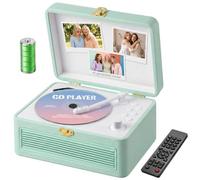 Gueray Portable Leather CD Player Bluetooth with Speakers 3600mAh Battery