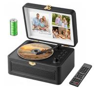 Gueray Portable Leather CD Player Bluetooth with Speakers 3600mAh Battery
