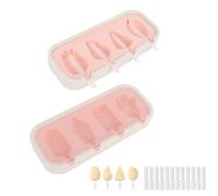 Guerity 2PCS Silicone Popsicle Molds, Ice Lolly Moulds with 12 Reusable Sticks and Covers, Stackable Ice Lolly Maker for Homemade Cakesicle Frozen Treats (Pink and White, One Size)