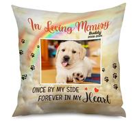 Guerity Custom Pet Memorial Pillow Cases 18"x18" | Gifts for Dog Lovers, Personalised Photo Pillow Cover | Decorative Pillow Case Cushion Cover for Home Sofa Couch Living Room (Pet C)