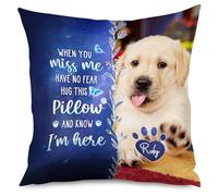 Guerity Custom Pet Memorial Pillow Cases 18"x18" | Gifts for Dog Lovers, Personalised Photo Pillow Cover | Decorative Pillow Case Cushion Cover for Home Sofa Couch Living Room (Pet B)