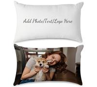 Guerity Personalised Pillow Cushion Cover with Image/Text, Personalized Pillow Case with Photo 30 x 50cm, Custom Pillow Case Cover for Couch Sofa Bedroom, Gift for Wife Husband Friend (Pet)