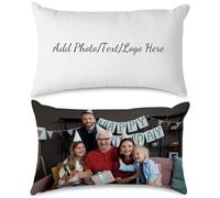 Guerity Personalised Pillow Cushion Cover with Image/Text, Personalized Pillow Case with Photo 30 x 50cm, Custom Pillow Case Cover for Couch Sofa Bedroom, Gift for Wife Husband Friend (Family)