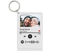Guerity Personalised Spotify Keyring | Custom Spotify Music Keychain - Personalised Spotify Keyring Song Album Cover | Gifts for Mom Dad Boyfriend (Spotify A)