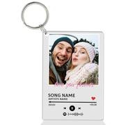 Guerity Personalised Spotify Keyring | Custom Spotify Music Keychain - Personalised Spotify Keyring Song Album Cover | Gifts for Mom Dad Boyfriend (Spotify D)