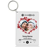 Guerity Personalised Spotify Keyring | Custom Spotify Music Keychain - Personalised Spotify Keyring Song Album Cover | Gifts for Mom Dad Boyfriend (Spotify B)