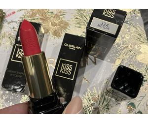 Guerlain Paris Kiss Kiss Matte Hydrating Plumping Creamy Lipstick Red Love