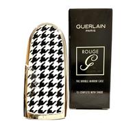 Guerlain Rouge Lipstick The Double Mirror Cap Case & Dust bag In Pied De Poule