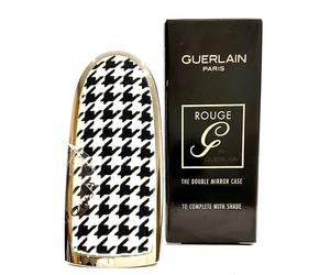 Guerlain Rouge Lipstick The Double Mirror Cap Case & Dust bag In Pied De Poule