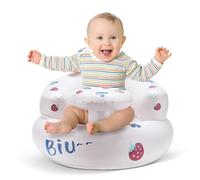 Guermart Inflatable Baby Floor Seat - Portable Baby Bouncer Self Inflatable seat for Babies 3-36 Months with Built-in Air Pump for Sitting Back Support
