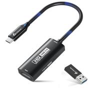 Guermok 4K USB3.0 HDMI Capture Card with PD 100W, 2K@30FPS or 1080P@60FPS