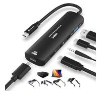 Guermok 5-in-1 USB-C AR Glasses Adapter Hub, 100W PD, 8K@60Hz Video & Data | PC/ Laptop/ Handheld Gaming Hub, Switch 2/1 Dock, USBC Display Hub for AR Glasses, Portable Monitor, Type-C Display (Silver)