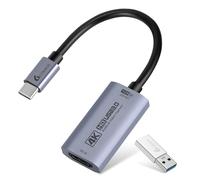 Guermok HDMI Capture Card 4K@60FPS, 1080P@240FPS USB 3.0 HDMI to USB A/C Video Capture Card for Streaming, Works with Pad, Switch 2/1, PS 5/4,Quest 3, Mac OS, Windows, PC, OBS, Camera