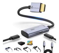 Guermok HDMI to USB C Video Display Adapter, 4.9ft AR Glasses Hub, 4K@60Hz | Video Hub, Switch 2/1, Xbox1, PS4/5 HDMI Male to USBC Female for XREAL One/Air 2 Pro/RayNeo/Rokid, Portable Monitors, Silver