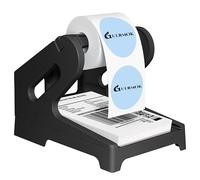 Guermok Thermal Shipping Label Holder for Rolls & Fan-Fold, Fragile Stickers for Shipping, Label Stand Desktop Printer Holder-Home Office Accessory- Sticker Dispenser for Holographic (Black)