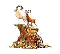 GUERNSEY Attract Wealth Statue Ornament Home Bronze Sheep Ornaments Living Room Office Desktop Decoration Auspicious Handicraft Statue Display Cabinet Wealth Decor