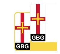 Guernsey Flag Car Number Plate Decorative Vinyl Stickers - Premium Bubble-Free Adhesive Decals - GBG Set of 2 (F&R) - Weatherproof, Easy Application - Made in UK (GBG, Black)