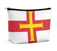 Guernsey Flag Cosmetic Bag Makeup Organizer Travel-Friendly Pouch for Girls Women