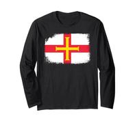 Guernsey Flag English Channel Island Isles British Resort Long Sleeve T-Shirt