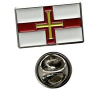 Guernsey Flag Pin Badge | Small Rectangle enamel Guernsey Lapel badge accesory ideal for business meetings | With butterfly Clasp | Size : 20mm x 10mm