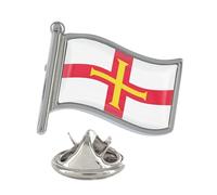 Guernsey Flag Silver Lapel Pin Badge