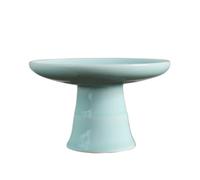 GUERNSEY Fruit Tray Chinese Retro Fruit Plate Celadon High Foot Snack Food Home Buddhist Plate Ceramic Fruit Plate Fruit Platter